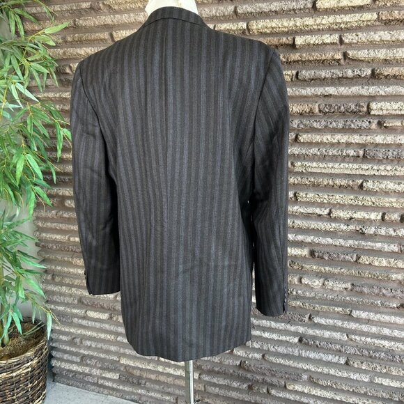 Ted Lapidus Gray Blue Striped Sport Coat Blazer Made in France Size 38R - Picture 6 of 10